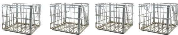4 Metal Milk Crates
